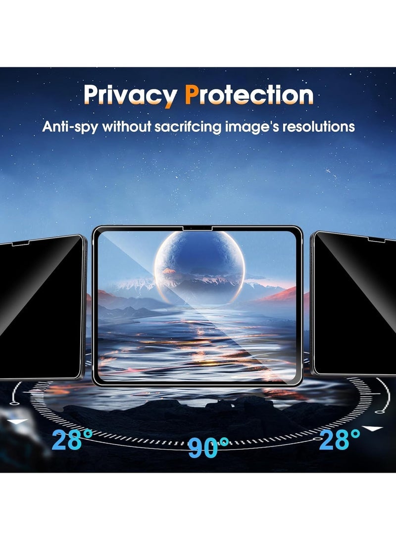 [1 Pack] Privacy Screen Protector Compatible with iPad Pro 11 Inch (M4) 2024, Anti-Spy Tempered Glass, 9H Hardness Anti-Scratch - Image 2